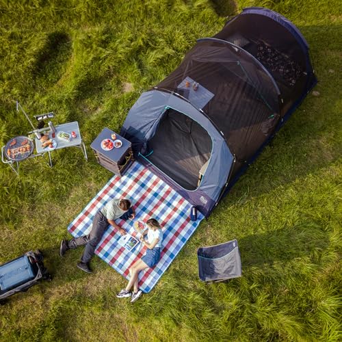 TIMBER RIDGE 8 Person Camping Tent with Large Porch, Spacious Family Camping Tent with Portable Carry Bag, Easy Set-up Outdoor Tent with Excellent Ventilation for Camping, Blue
