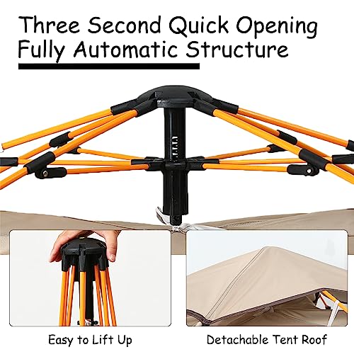 STARBRILLIANT Family Camping Tents for 3-4 People, Camping Tents with Screen Windows, Pop Up Tent for Camping, Travel, Fishing and Beaches