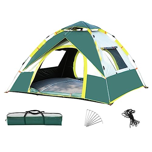 Instant Pop Up Tents for Camping, Automatic Tent Two Doors and Two Windows, Camping Thickened Wind, Rain and Sun Tent 2-3 People Quick Open Free to Set Up The Tent (Green)