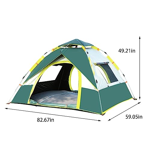 Instant Pop Up Tents for Camping, Automatic Tent Two Doors and Two Windows, Camping Thickened Wind, Rain and Sun Tent 2-3 People Quick Open Free to Set Up The Tent (Green)