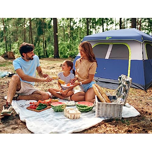 BEYONDHOME Instant Larger Room Tent, 6 Person CampingTent Setup in 60 Seconds with Rainfly, Waterproof & Windproof Huge Tent with Portable Carry Bag for Family Camping & Hiking