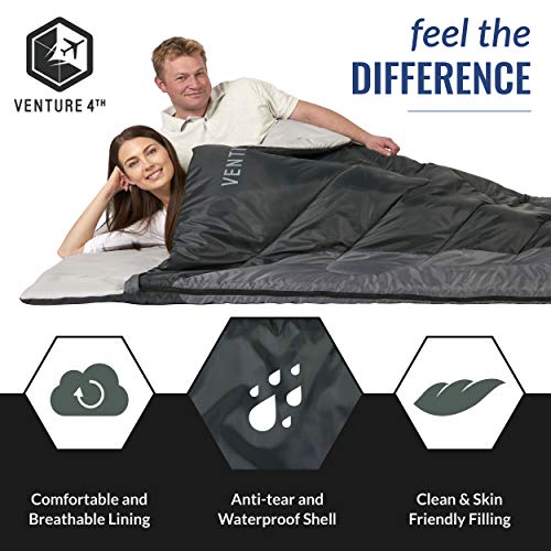 VENTURE 4TH Double Sleeping Bag - Lightweight & Water Resistant