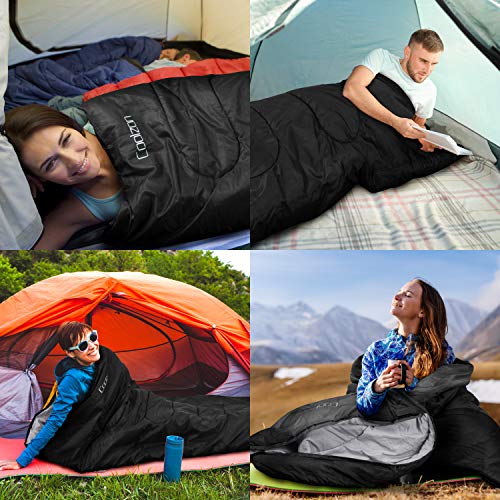 Coolzon Lightweight Sleeping Bag for All Season Camping