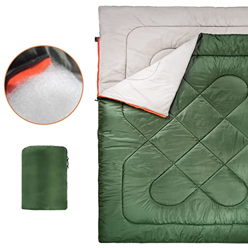 3-Season Rectangular Sleeping Bag: Camping & Hiking, Queen Sized