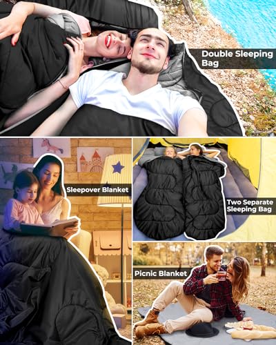 Ohuhu Double Sleeping Bag for Camping, Backpacking