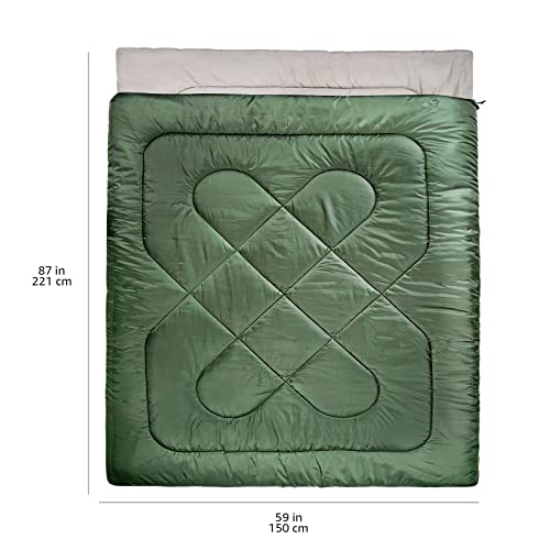 3-Season Rectangular Sleeping Bag: Camping & Hiking, Queen Sized