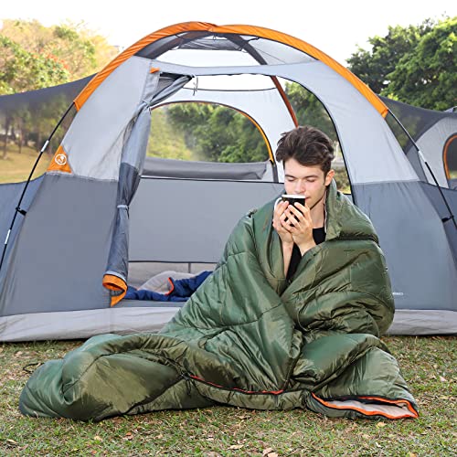 3-Season Rectangular Sleeping Bag: Camping & Hiking, Queen Sized