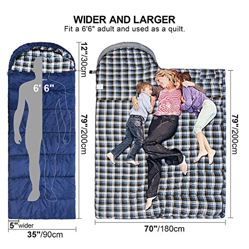 REDCAMP XL Flannel Sleeping Bag, Comfortable & Compact