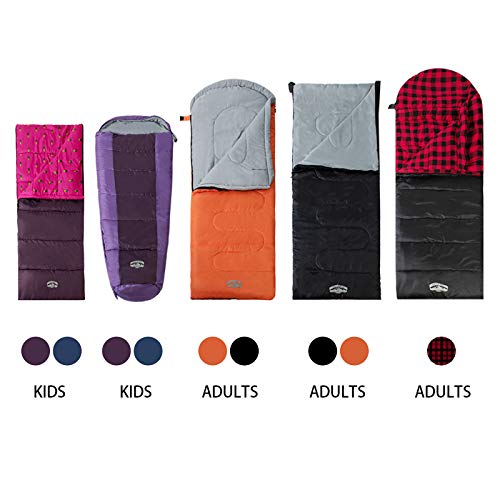 50F Sleeping Bag - Synthetic - Adult Size - Orange