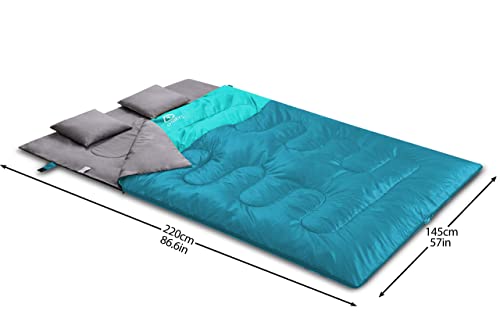 Oaskys Queen Size Double Sleeping Bag - All-Season Waterproof