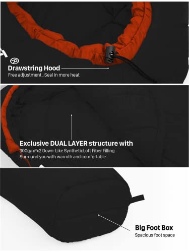 Forceatt Mummy Sleeping Bag: 3-4 Seasons, 14°F-59°F