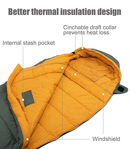 3-Season Compact Mummy Sleeping Bag for Outdoor Activities