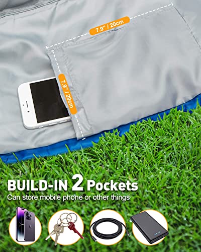 XL Double Sleeping Bag with 2 Pillows - Perfect for Camping