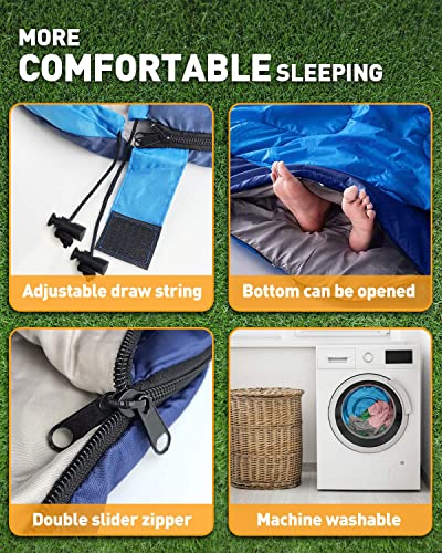 XL Double Sleeping Bag with 2 Pillows - Perfect for Camping