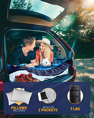 XL Double Sleeping Bag with 2 Pillows - Perfect for Camping
