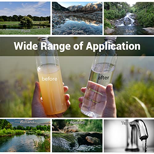 Mini Water Filter NatureNova Portable Emergency Water Filtration System Hiking Camping Straw Survival Gear Emergency Preparedness（Blue/Black, 2 Pack)