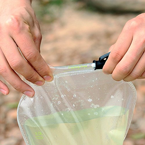 miniwell Gravity Water Filter Straw Ultralight Versatile Hiker Water Filter Optional Accessories. TUV Proven Emergency Kit Hurricane Storm Supplies. (Water Filter with Water Reservoir in Grey)