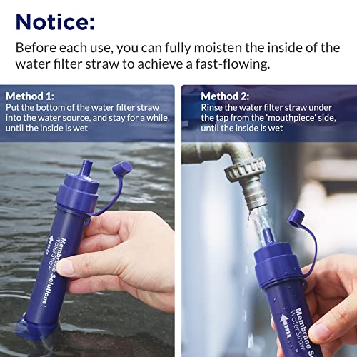 Membrane Solutions Gravity Water Filter Pro 6L, 0.1-Micron Versatile Water Purifier Camping with Adjustable Tree Strap Storage Bag, Survival Gear and Equipment for Group Camping Emergency Preparedness