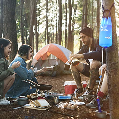 Membrane Solutions Gravity Water Filter Pro 6L, 0.1-Micron Versatile Water Purifier Camping with Adjustable Tree Strap Storage Bag, Survival Gear and Equipment for Group Camping Emergency Preparedness