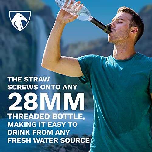 Survivor Filter Personal Water Purifier Survival Straw - Lightweight and Easy to Use Camping and Hiking Water Filter - Filters 99.999% of Tested Virus, Bacteria and Parasites - Portable Water Filter
