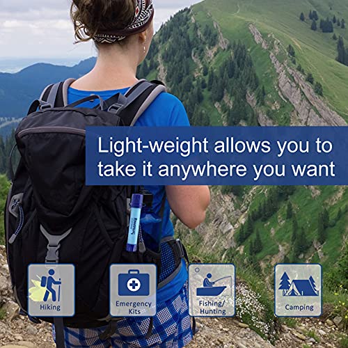 Purewell Outdoor Water Filter Personal Water Filtration Straw Emergency Survival Gear Water Purifier for Camping Hiking Climbing Backpacking