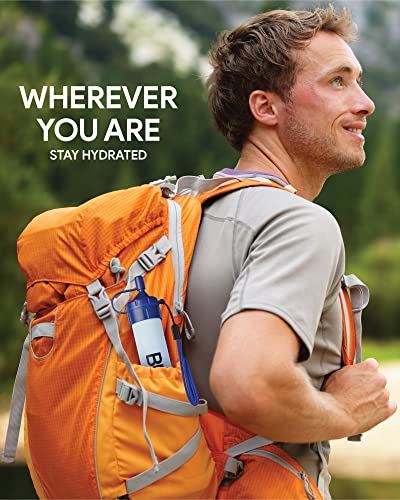 Survival Straw Water Filter 2-Pack - Straw With Filter for Healthy Drinking - Survival Water Filter Blocks 99.99% Microplastics, Water Filter Straw for Hiking & Camping, Survival Straw Water Purifier.