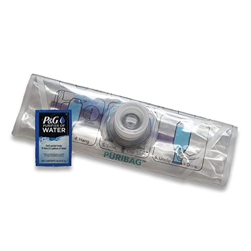 Puribag Gravity Water Filter - Portable Water Filtration System and Backpacking Water Filter for Camping, Hiking and Emergency Water Treatment - Hangs Anywhere