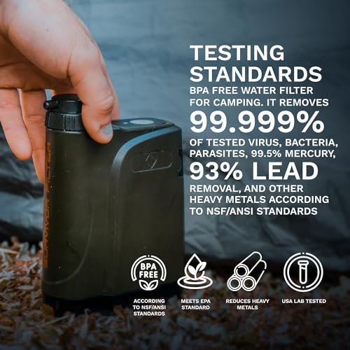 Survivor Filter Pro X Electric Water Purifier Survival Filter - 99.999% Virus, Bacteria, Parasite removal Filtration System - Survival Water Filter