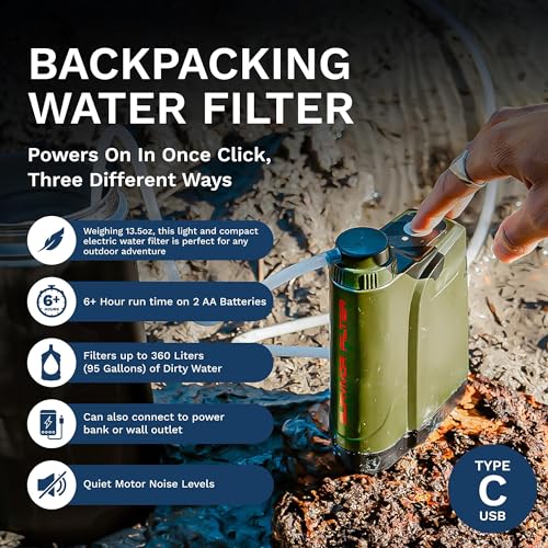 Survivor Filter Pro X Electric Water Purifier Survival Filter - 99.999% Virus, Bacteria, Parasite removal Filtration System - Survival Water Filter