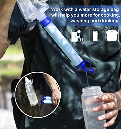 SUPOLOGY Water Filter Straw Kit, Personal Survival Straw Water Purifier for Outdoor Emergency, Adventure, Camping, Hiking, Backpacking, Travel, Survival Kits