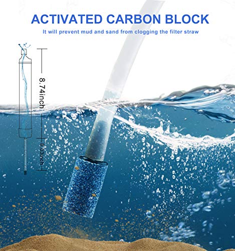 SUPOLOGY Water Filter Straw Kit, Personal Survival Straw Water Purifier for Outdoor Emergency, Adventure, Camping, Hiking, Backpacking, Travel, Survival Kits