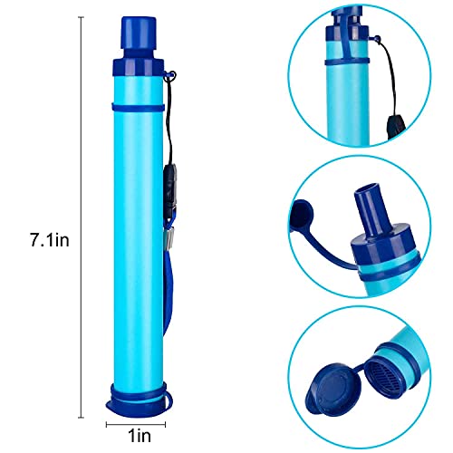DOTSOG 2 Pack Personal Water Filter Straw BPA Free with 1000L 3-Stage,Portable Water Purifier for Hiking Camping Survival Outdoor Backpacking Traveling Emergency