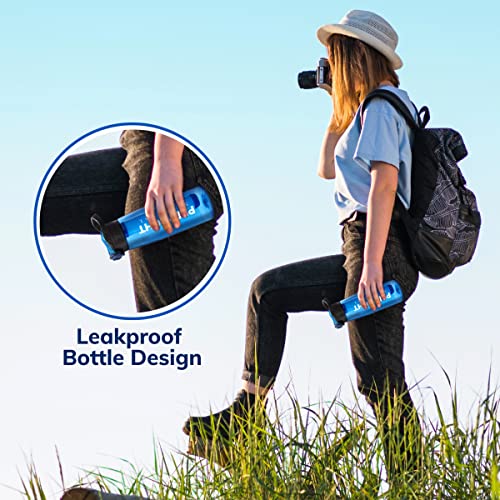 Prep-Right Survival - 4-Stage Water Filter Bottle, BPA-Free Water Bottle for Survival Gear, Camping, and Travel, Black