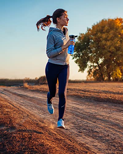 SimPure Filtered Water Bottle, BPA Free Water Bottle with Filter Replaceable 4-Stage Filter Straw, Portable Water Filter Bottle for Camping, Hiking, Backpacking, Travel and Tap Water