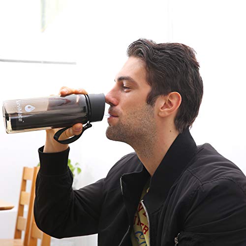 SurviMate Purified Water Bottle for Camping, Hiking, Backpacking and Travel, BPA Free with 4-Stage Intergrated Filter Straw