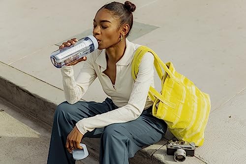 LifeStraw Go Series – BPA-Free Water Filter Bottle for Travel and Everyday use removes Bacteria, parasites and microplastics, Improves Taste, 22oz; Aegean Sea