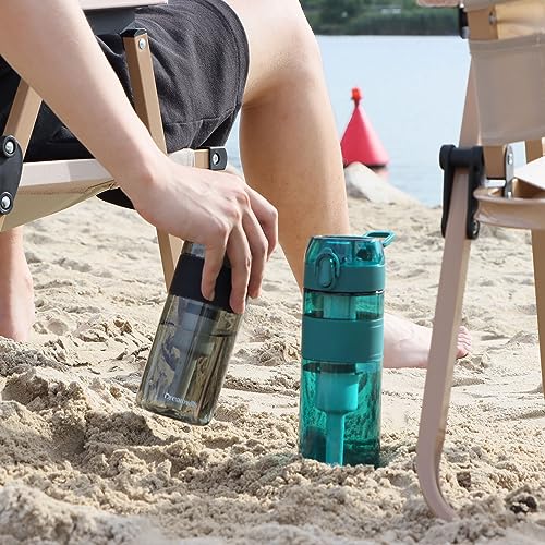 Dreamwills Water Bottle with Filter, NSF Certified Elements & BPA Free Water Filtration Reduce 99.9% of Chlorine, Taste & Odor, Designed for Travel, Sports, Hiking, Camping, Biking and Fitness, 17oz…