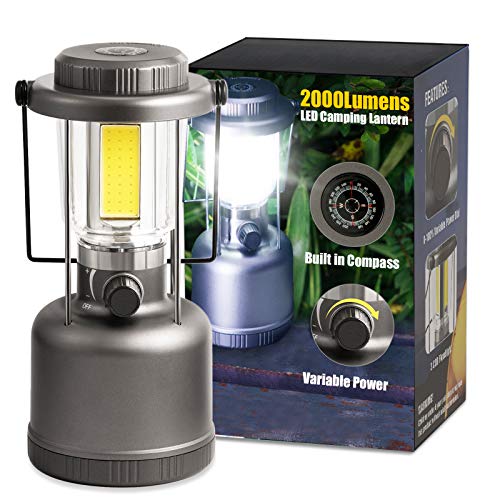 2000LM LED Camping Lantern with Compass, High Brightness