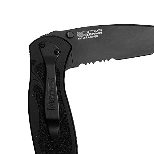 Kershaw Black Tanto Serrated Pocket Knife