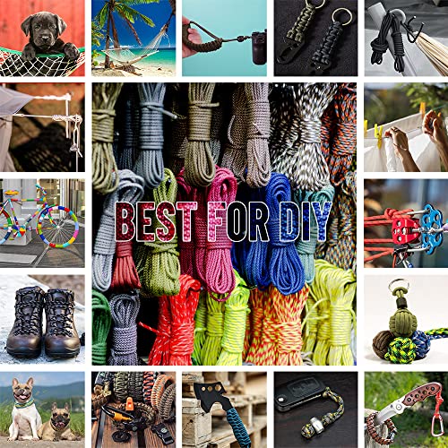 Black 550 Paracord for Survival - 50' Length