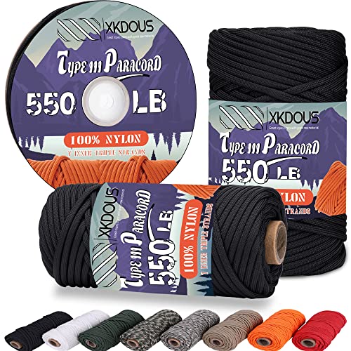 Black 550 Paracord - Survival Gear for Preppers