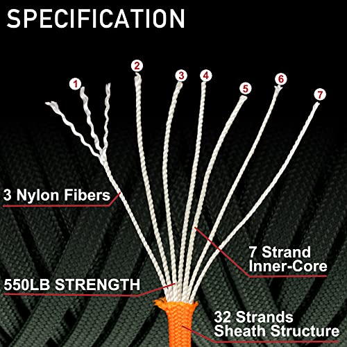 Black 550 Paracord - Survival Gear for Preppers