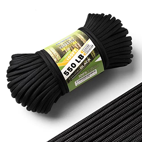Black Paracord 550: Mil-Spec Nylon Rope for Preppers