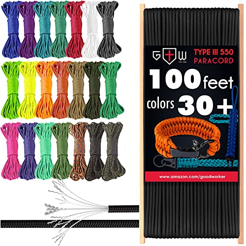 Versatile 100ft Black Paracord - Ideal Survival Gear