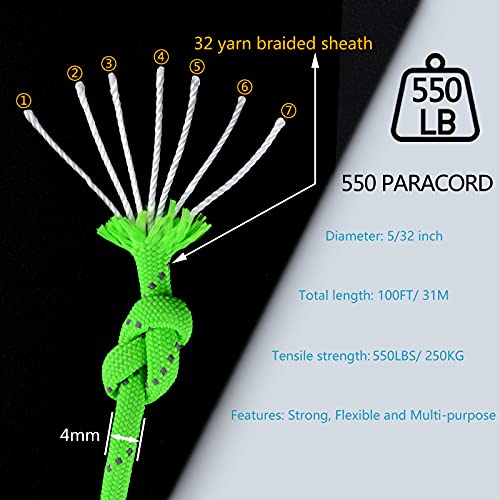 WEREWOLVES Reflective 550 Paracord - Camping Survival Essential