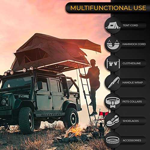 Versatile 100ft Black Paracord - Ideal Survival Gear