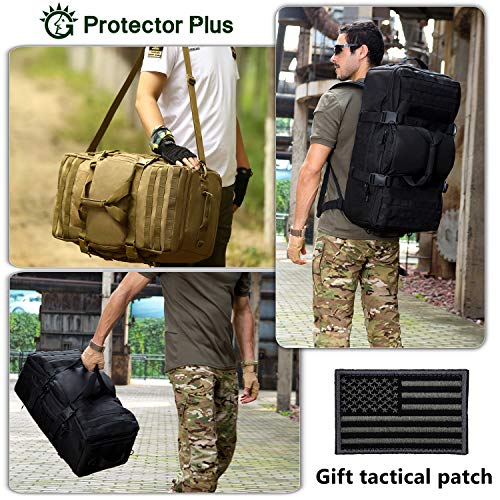 Black Tactical Travel Backpack 60L for Prepping