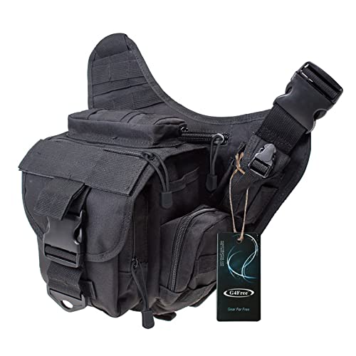 Black G4Free Tactical Messenger Bag with Utility Pouch