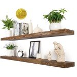 Heavy-Duty Walnut Floating Shelves - Set of 2