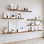 Heavy-Duty Walnut Floating Shelves - Set of 2